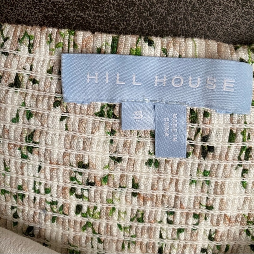 Hill House Cream Midi Dress with Green Floral Print - Picture 5 of 6
